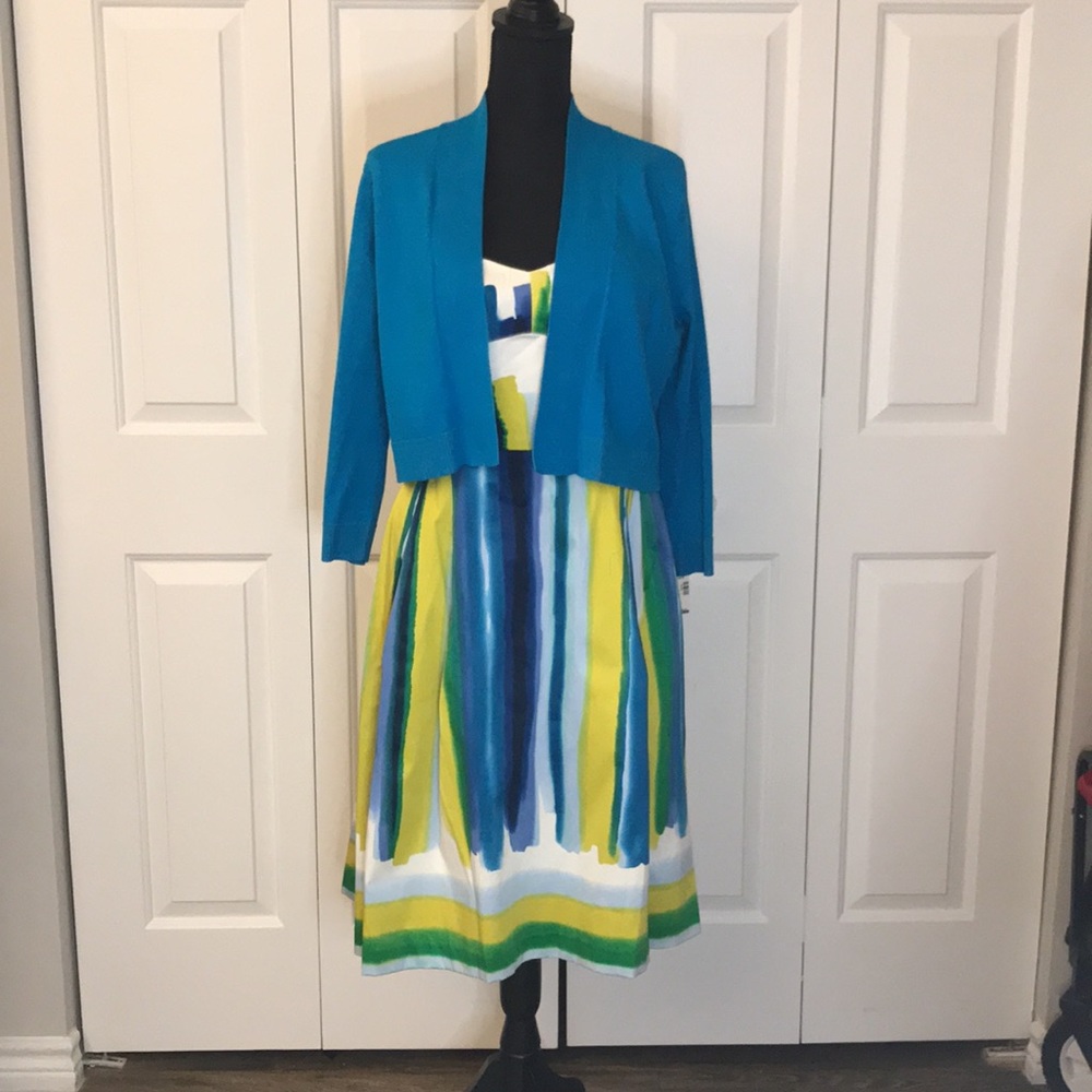Calvin Klein 14 Blue/Yellow/Green/White Multi